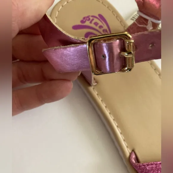 🌸The Children’s Place New Hot Pink Glitter &amp; Metallic Pink Strap Sandal