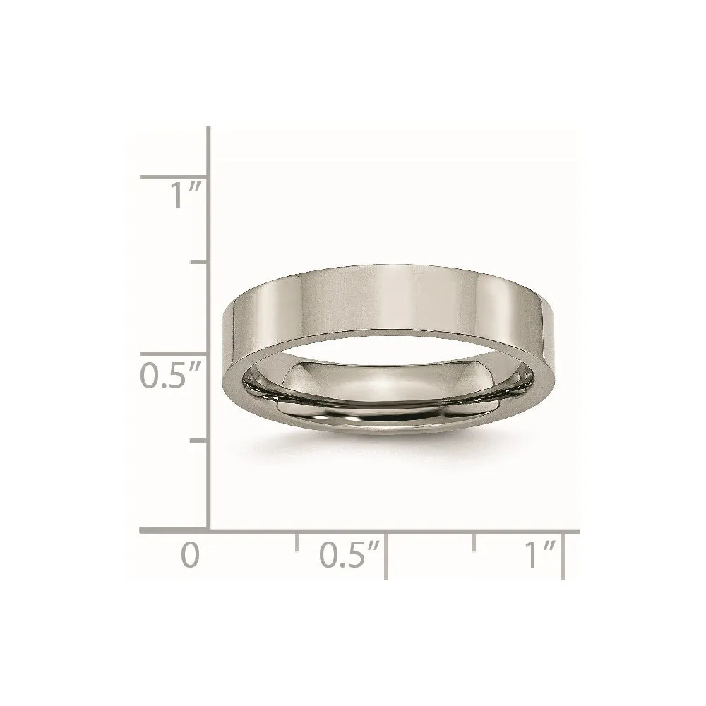 Titanium Polished 5mm Flat Band