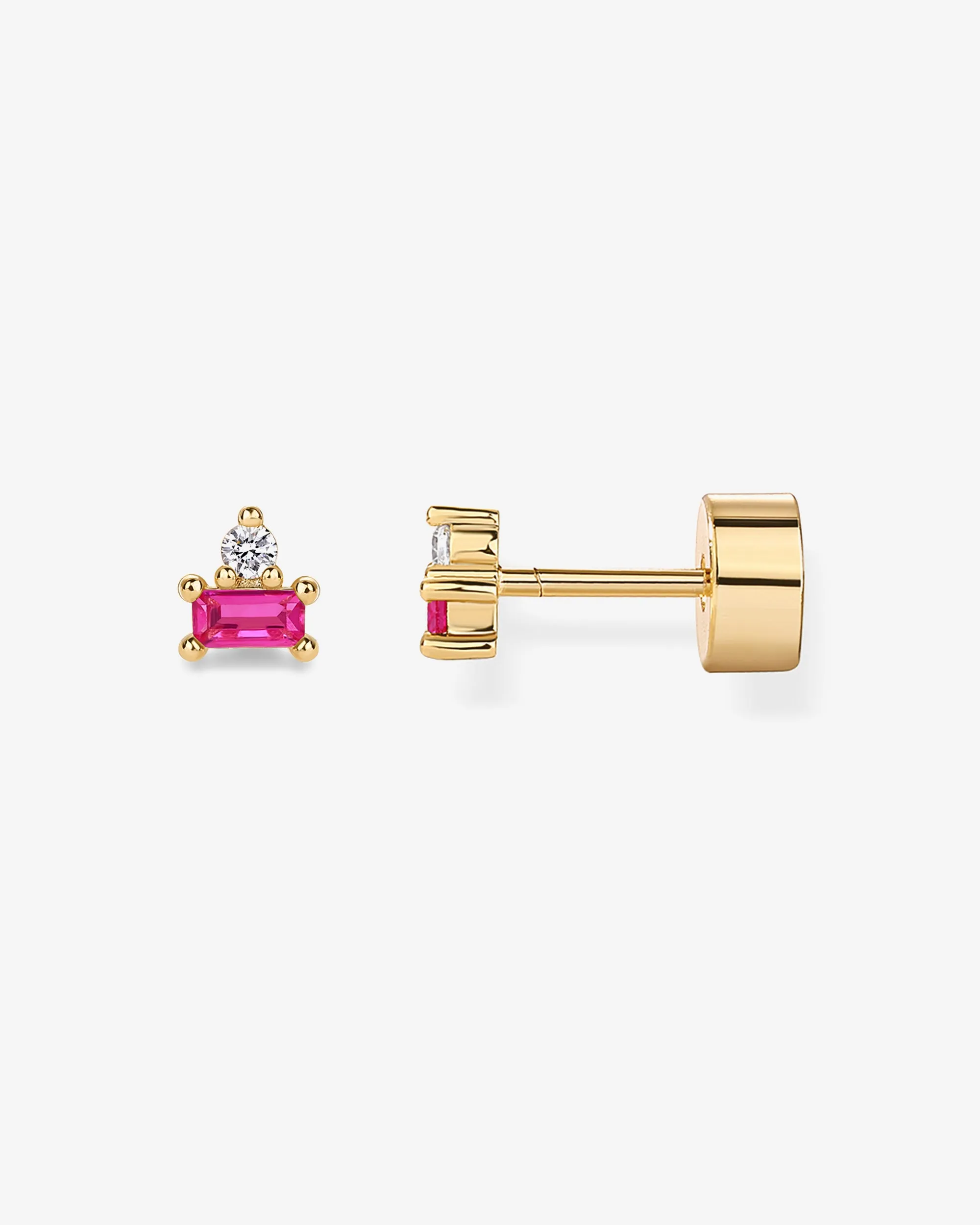 Two-Tone Gemstone Studs