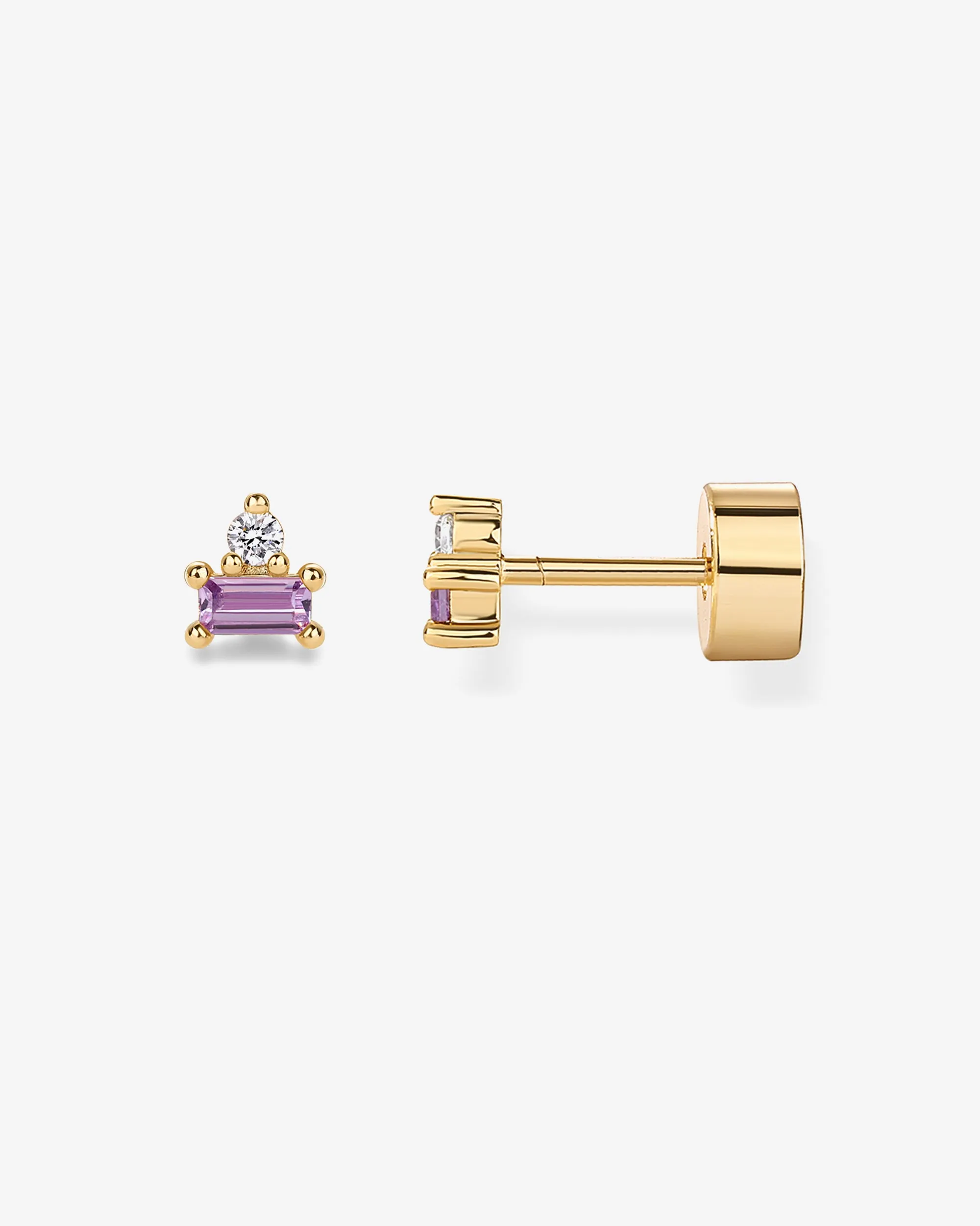 Two-Tone Gemstone Studs
