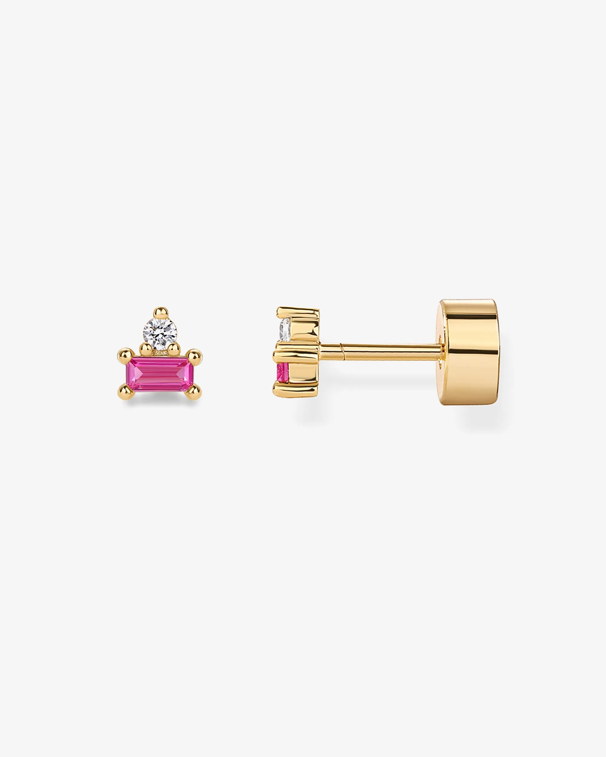 Two-Tone Gemstone Studs