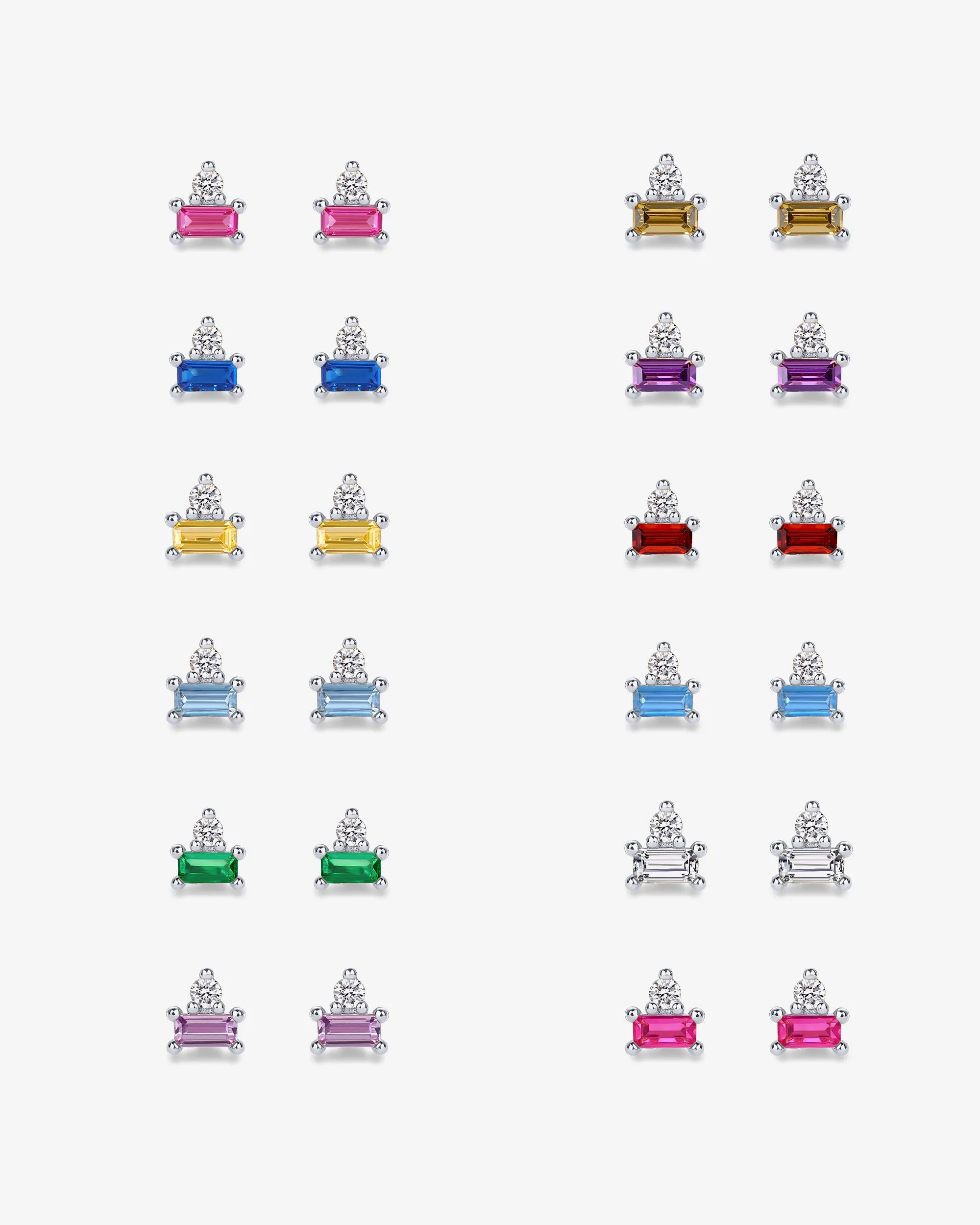 Two-Tone Gemstone Studs