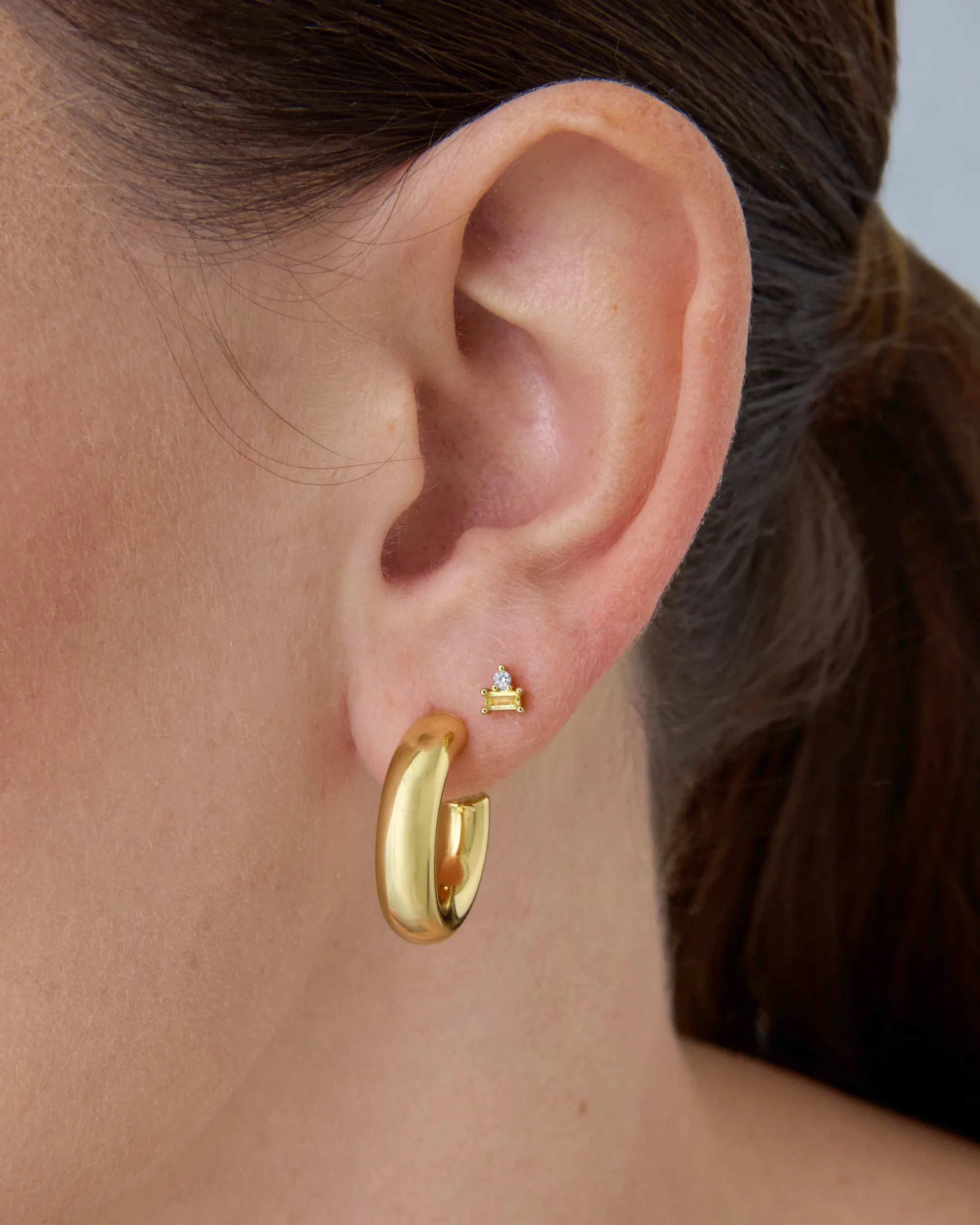Two-Tone Gemstone Studs