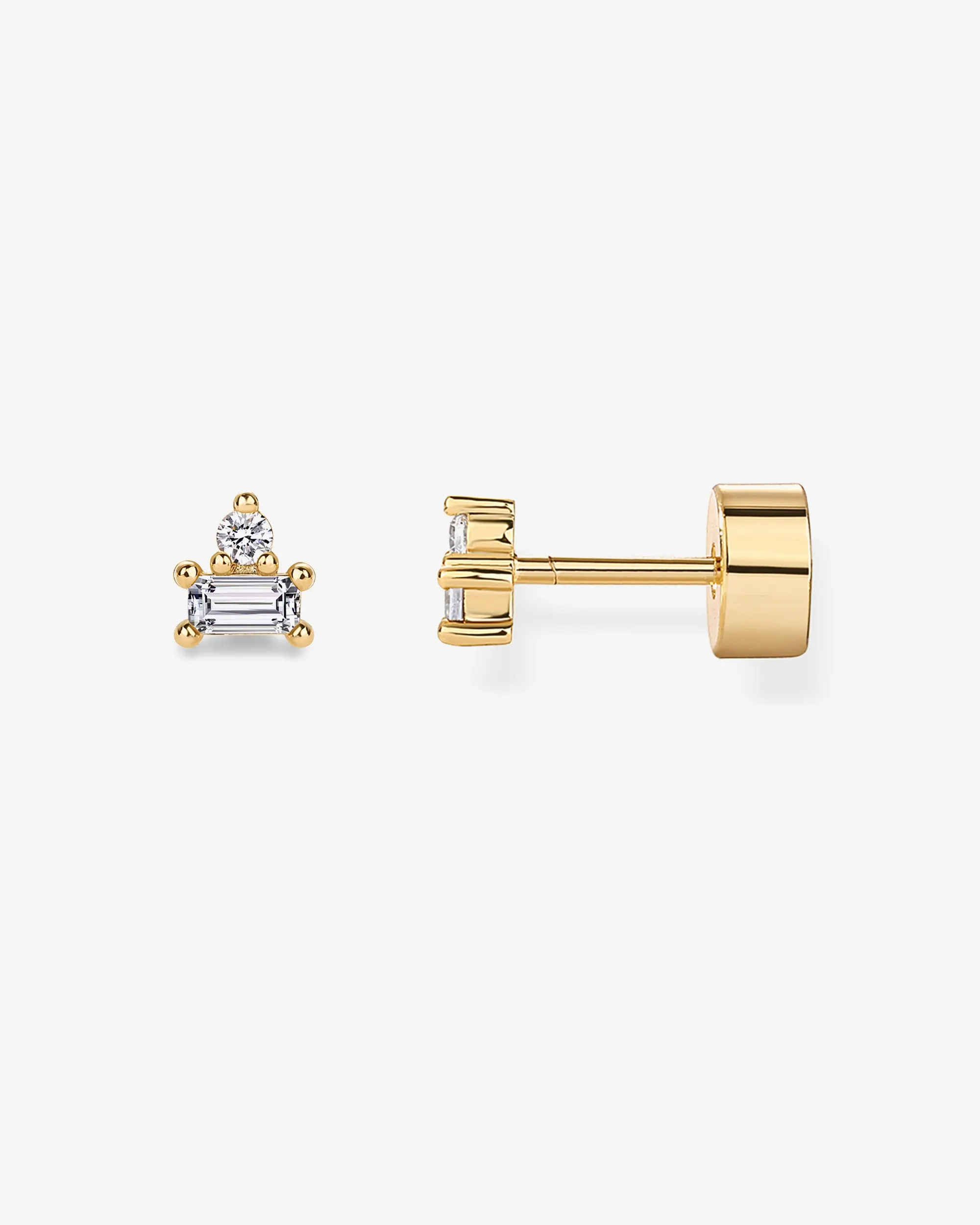 Two-Tone Gemstone Studs