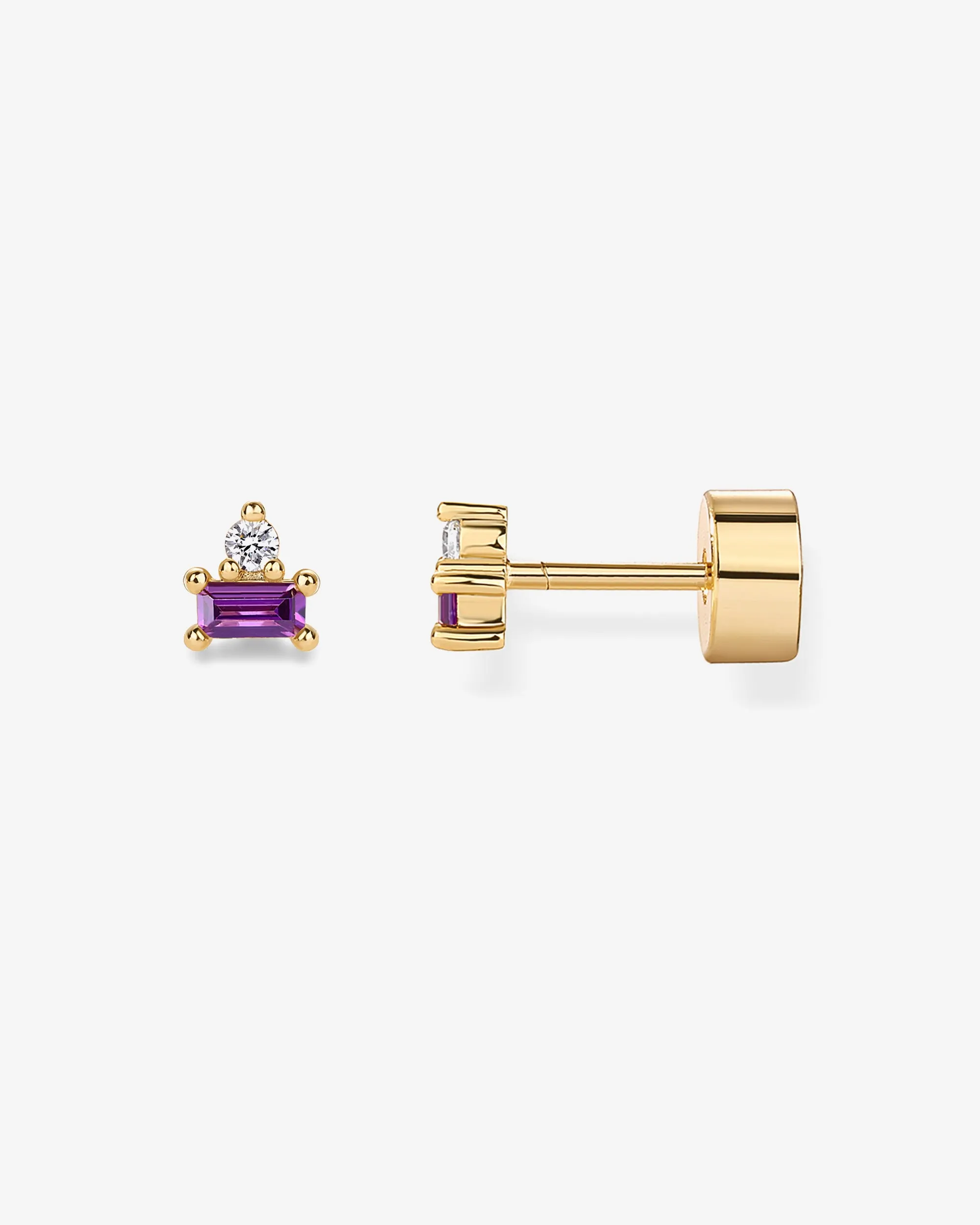Two-Tone Gemstone Studs