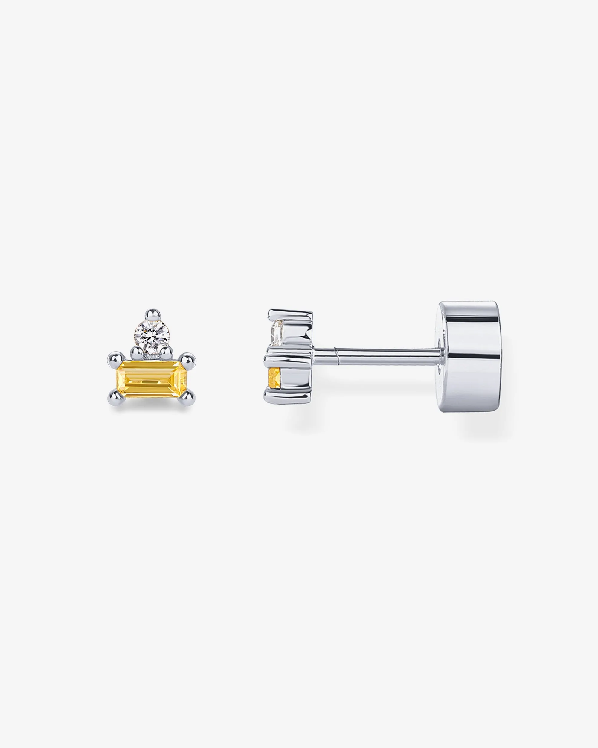 Two-Tone Gemstone Studs