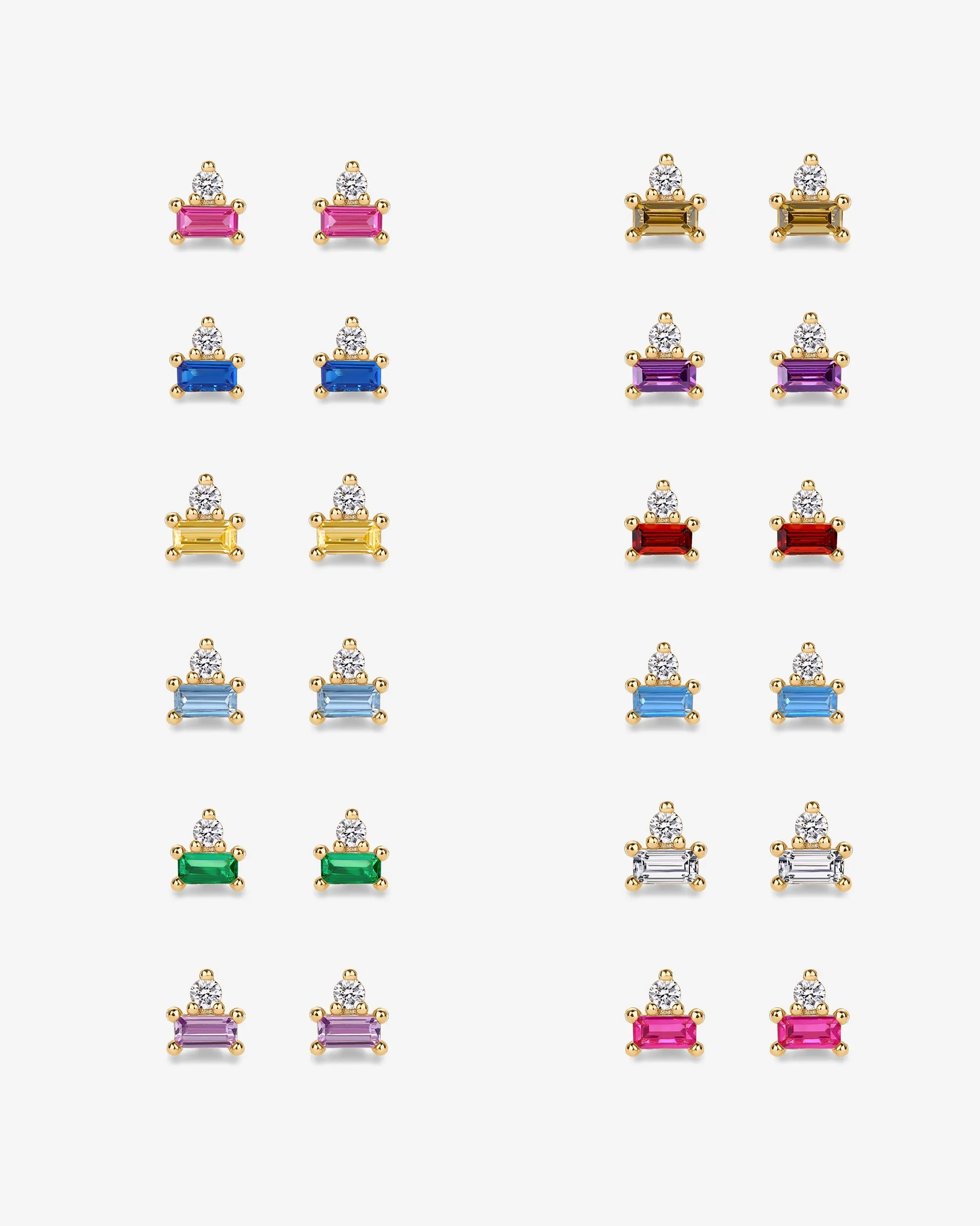 Two-Tone Gemstone Studs