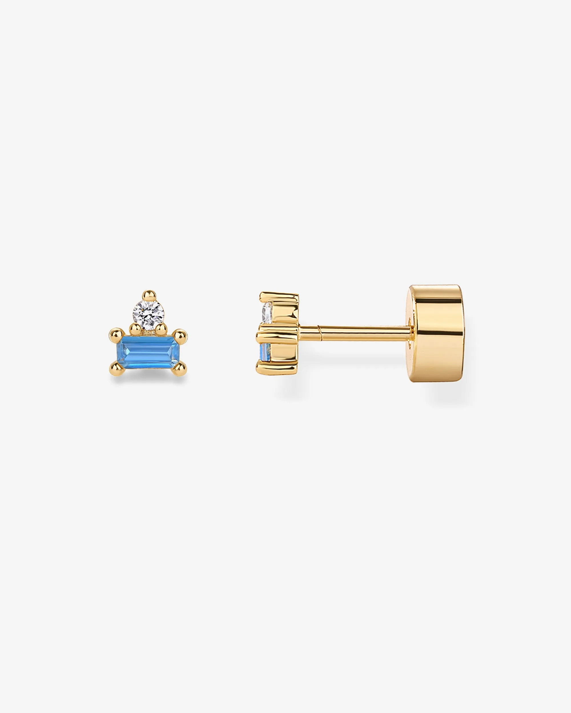 Two-Tone Gemstone Studs