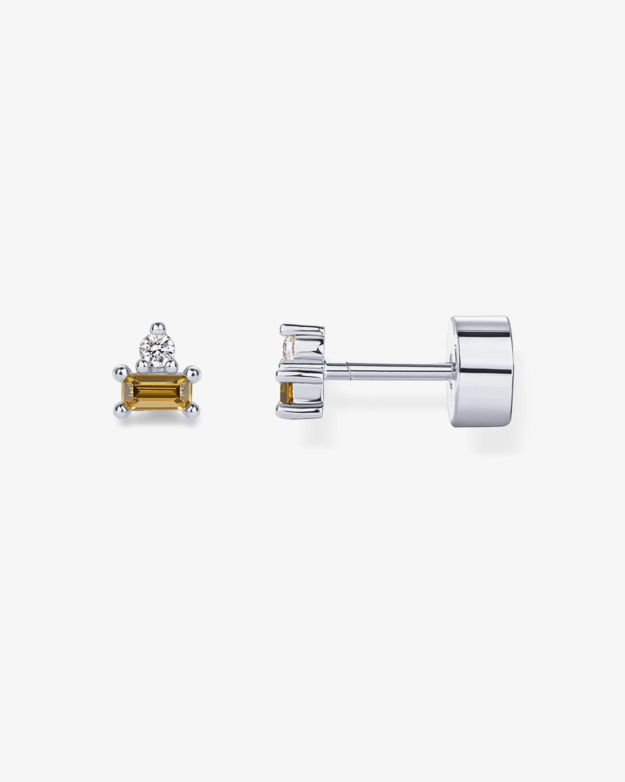 Two-Tone Gemstone Studs