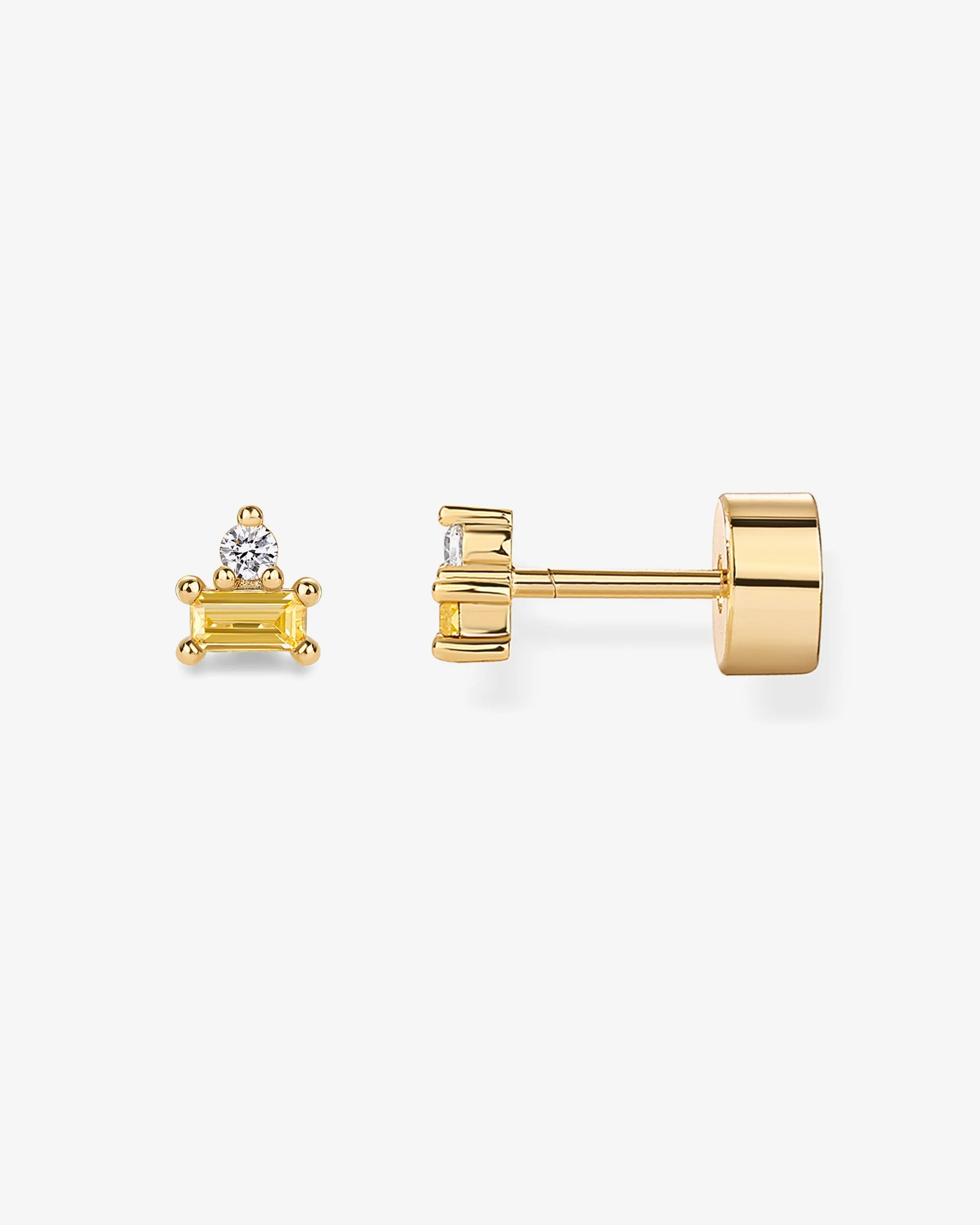 Two-Tone Gemstone Studs