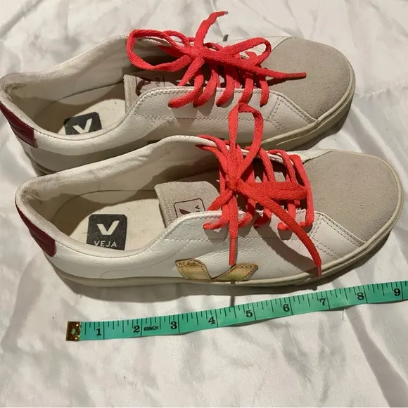 Veja Esplar Lace Up Sneaker Big Kids White Metallic Rose Neon Pink
