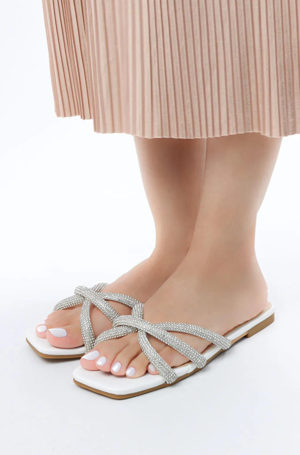 Viny - Women's Cross Bling Flat Sandals