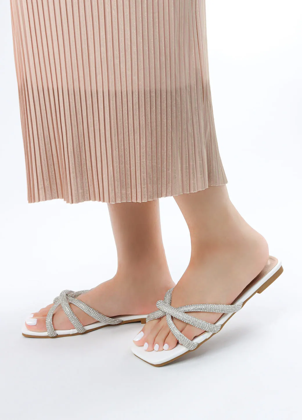 Viny - Women's Cross Bling Flat Sandals