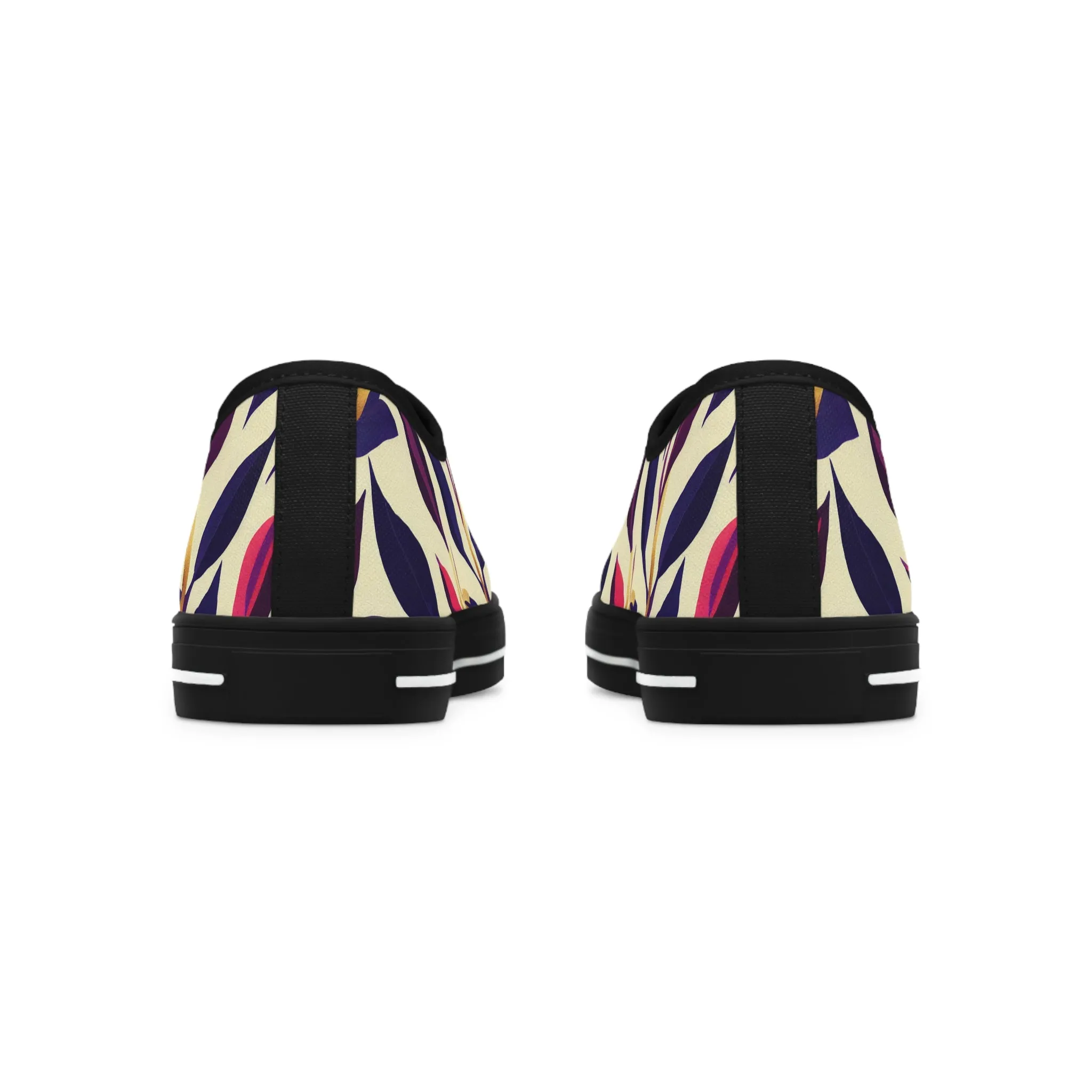 Violet Flourish Damask - Women's Low Top Sneakers