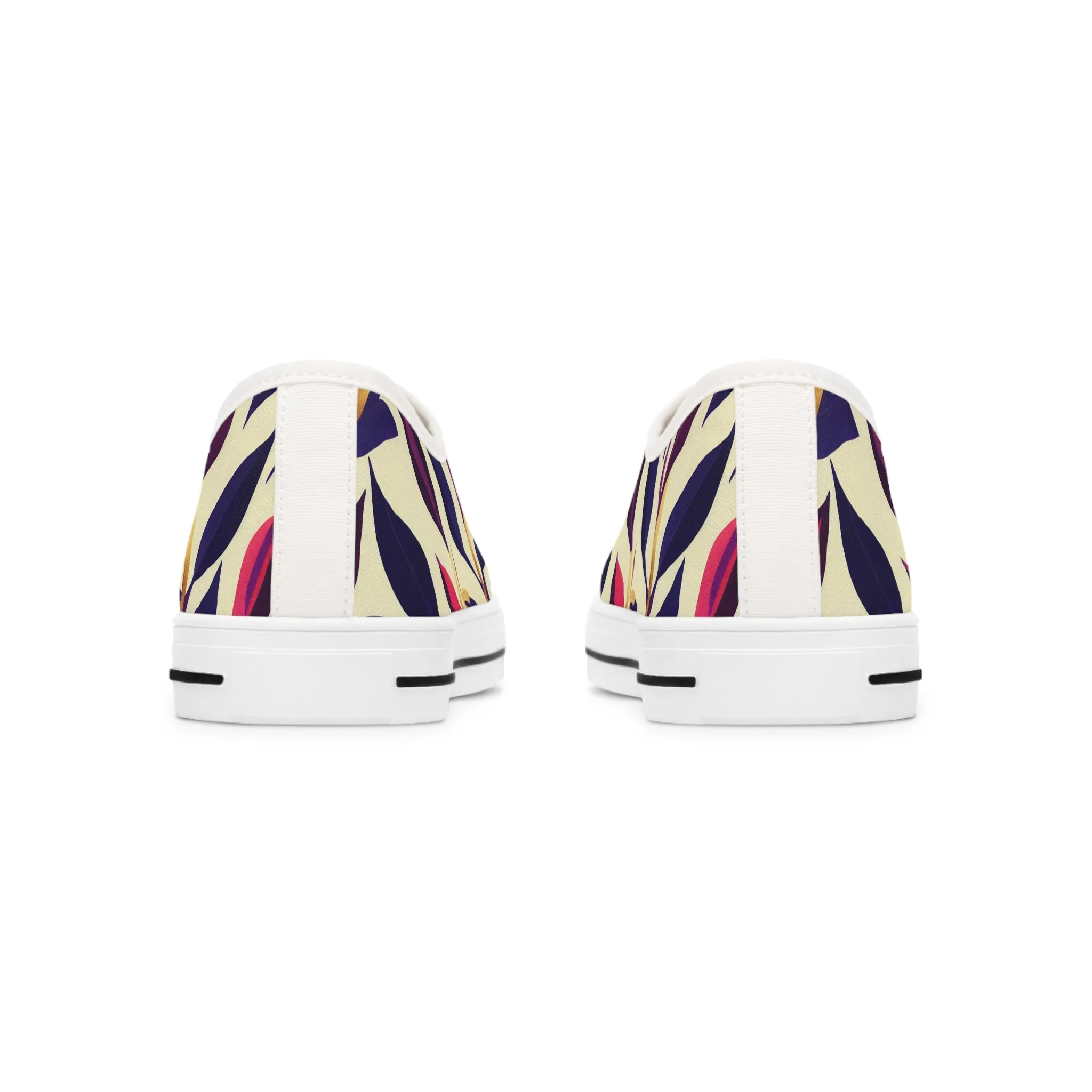 Violet Flourish Damask - Women's Low Top Sneakers