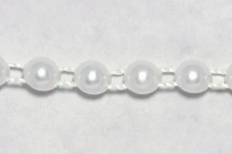 White Fused Pearl String Half Beads 6mm 36 Yards