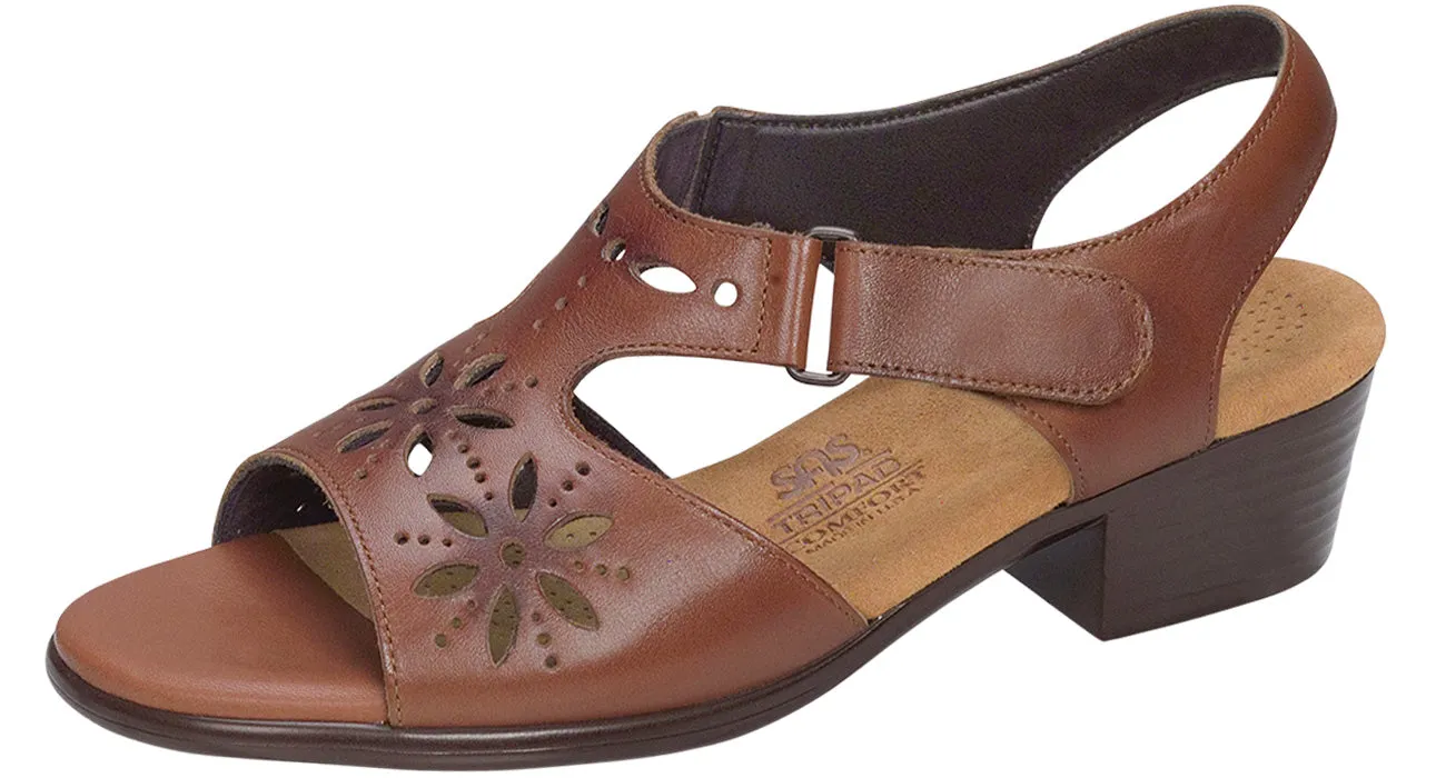 Women's Sunburst Heel Strap Sandal in Chestnut