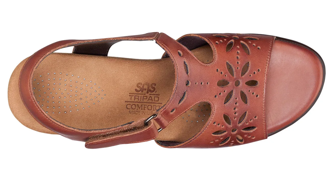 Women's Sunburst Heel Strap Sandal in Chestnut