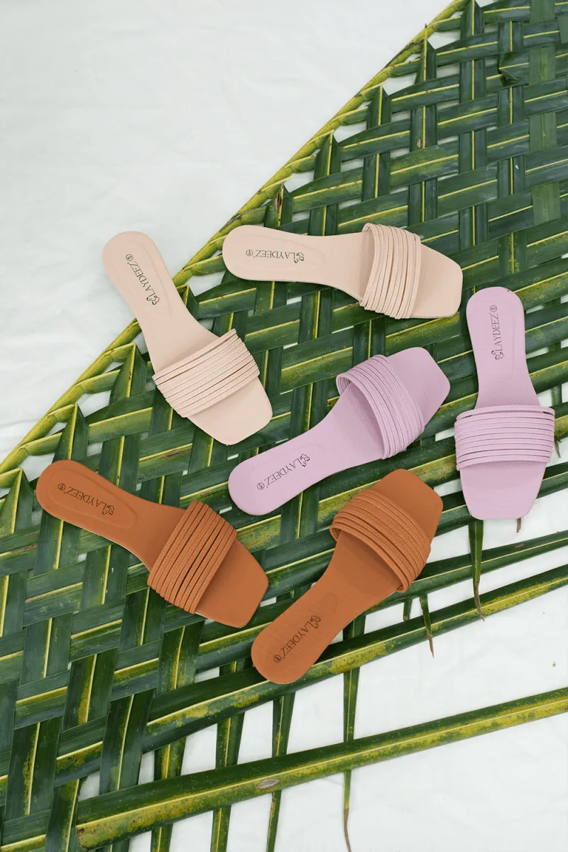 Zara Multi Strap Square Toe Sliders
