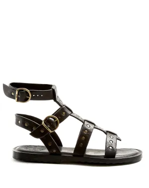 ZENS Black Leather Sandals